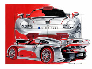 PORSCHE 911 GT1 Straßenversion _ Œuvre originale