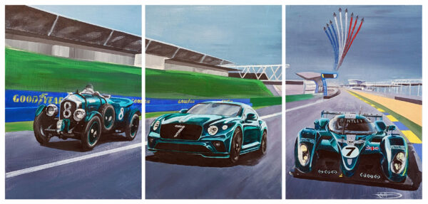 BENTLEY Triptyque "Le Mans story" _ Œuvre originale